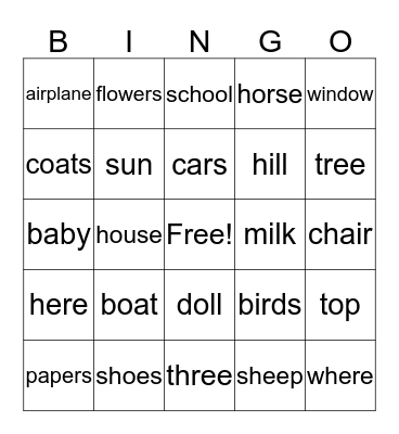 SCC Set 1(b) Bingo Card