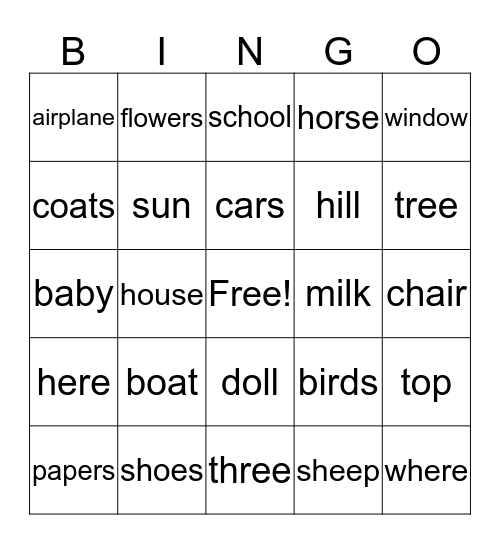 SCC Set 1(b) Bingo Card
