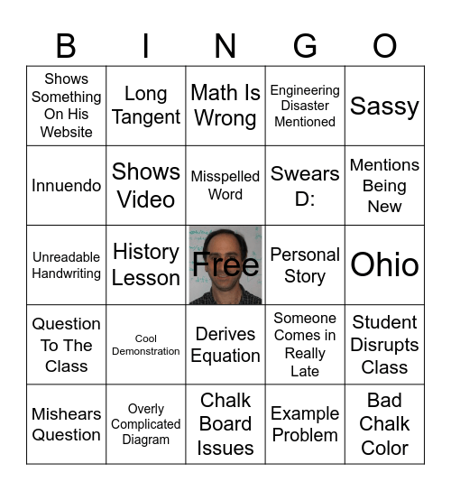 Phys 270 Bingo Card