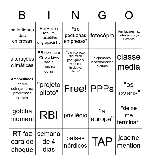 IL x L Bingo Card