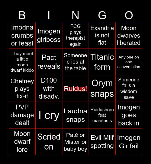 ITFC Bingo: C3 e84 Bingo Card