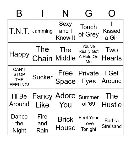 Music Bingo #22 Bingo Card