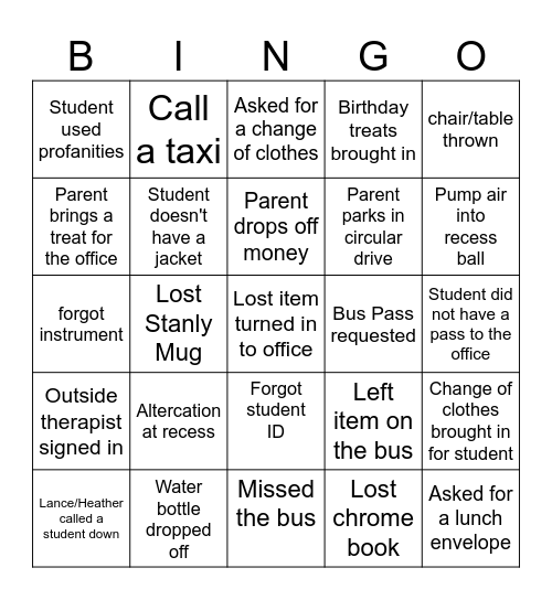 OFFICE BINGO Card