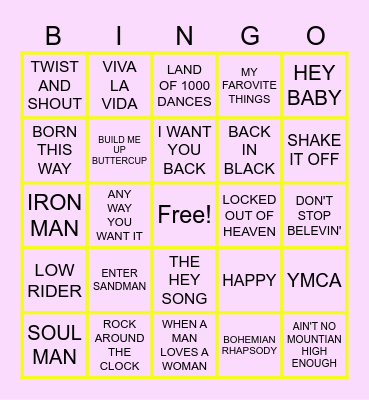 MARDI GRAS MARCHING BANDS Bingo Card