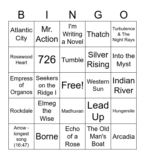 Orebolo Bingo Card