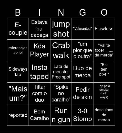 VAVA VINGO Bingo Card