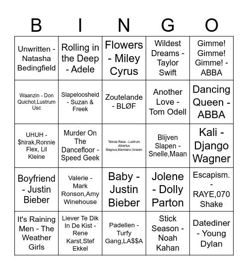 Teamweekend - D1 Bingo Card