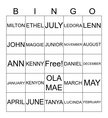 Bingo Card