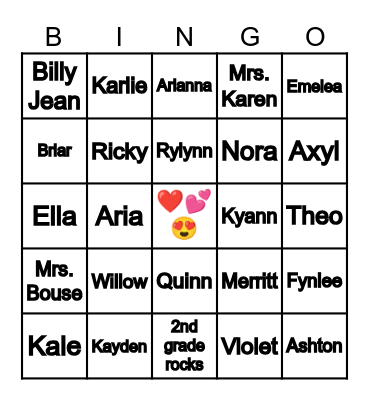 Valentine's Day Bingo Card