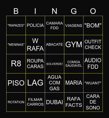 WINDOH BINGO Card