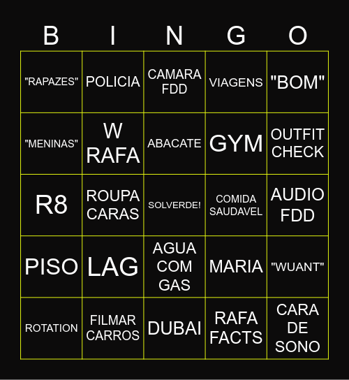 WINDOH BINGO Card