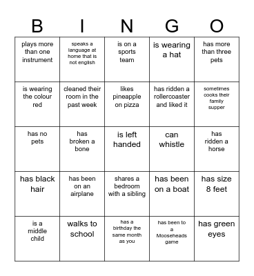 Find someone who... Bingo Card