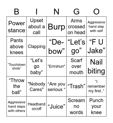 Daddy SuperBowl Bingo Card