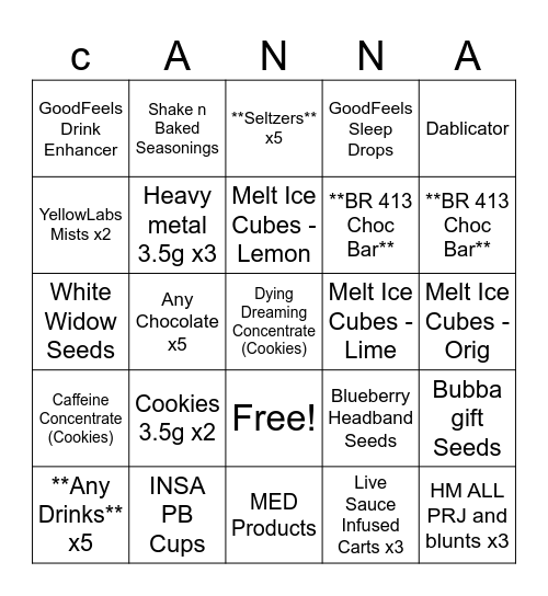 EASTIE WEEKEND BINGO Card