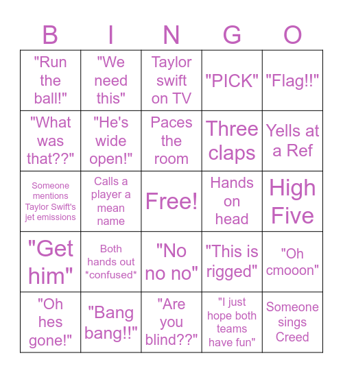 Bingo for the Girlies Bingo Card