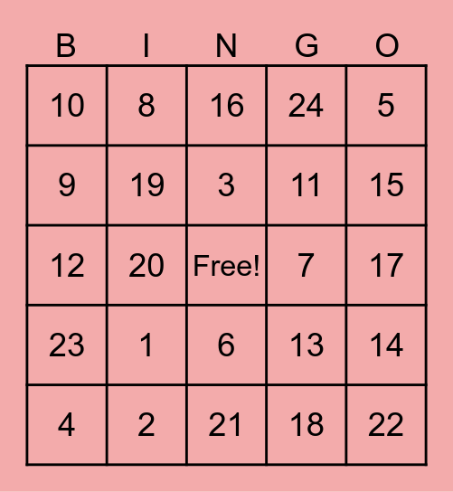 Love Yourself Bingo Card