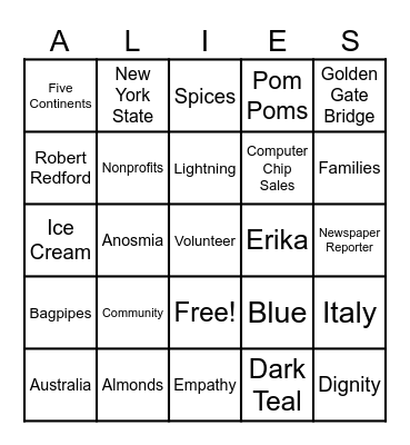 Board Bingo Card