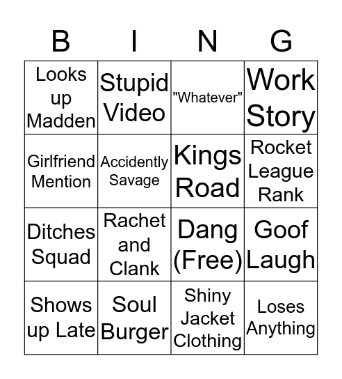 Isac Bingo Card