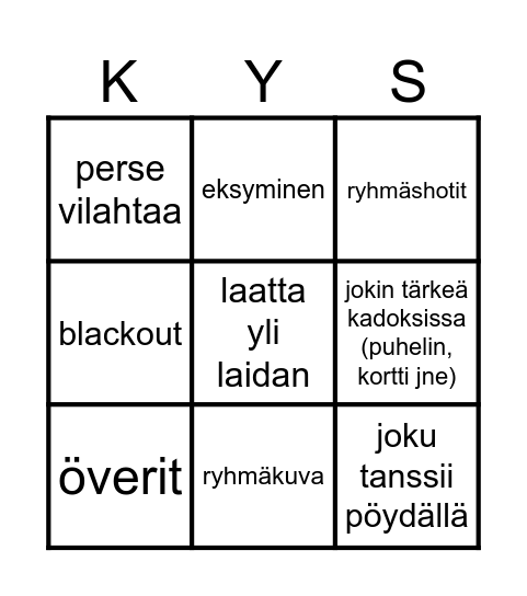 Rissebingo Card