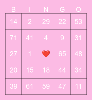 BC2M Valentines Bingo Card