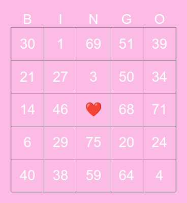 BC2M Valentines Bingo Card