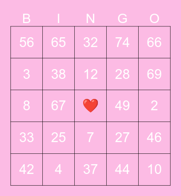 BC2M Valentines Bingo Card