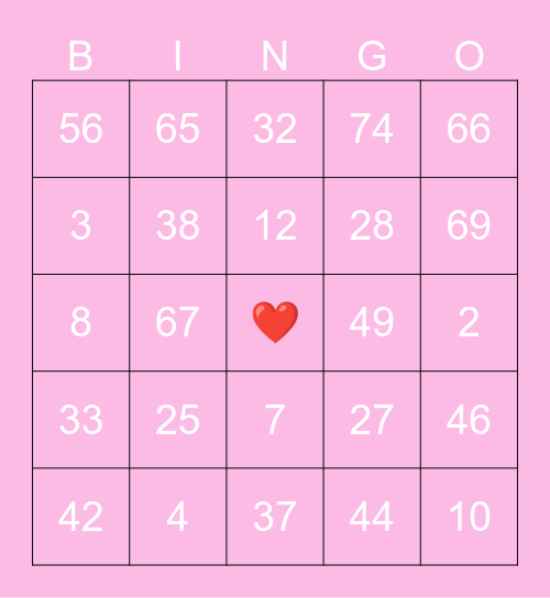 BC2M Valentines Bingo Card