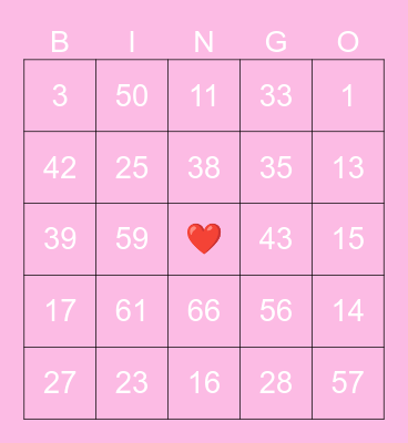 BC2M Valentines Bingo Card