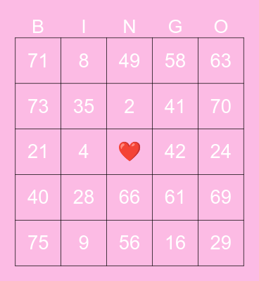 BC2M Valentines Bingo Card