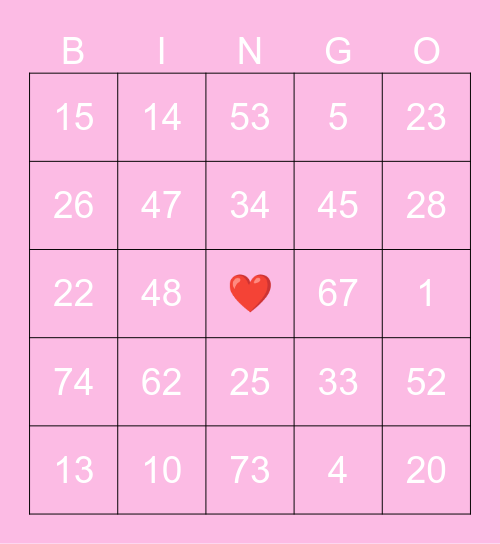 BC2M Valentines Bingo Card