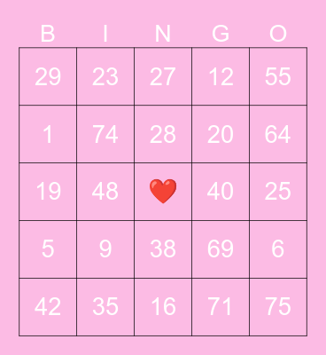 BC2M Valentines Bingo Card