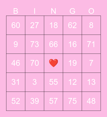 BC2M Valentines Bingo Card