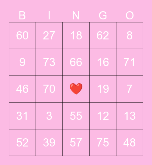 BC2M Valentines Bingo Card