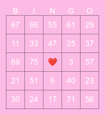 BC2M Valentines Bingo Card