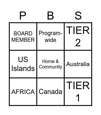 APBS International Bingo Card