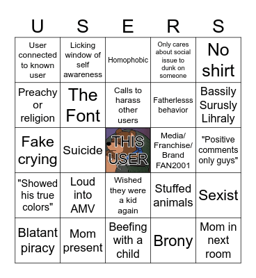 USER Lingo Bingo Card