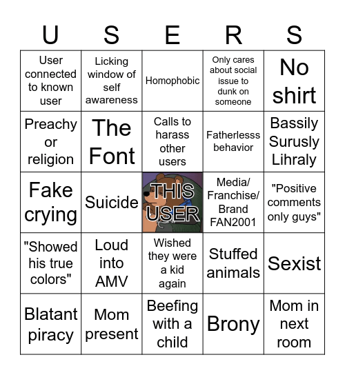 USER Lingo Bingo Card