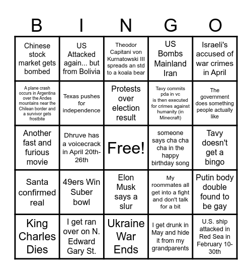 2024 Bingo Card