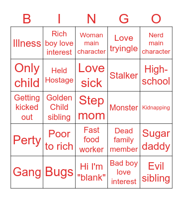 My story animated bingo Card