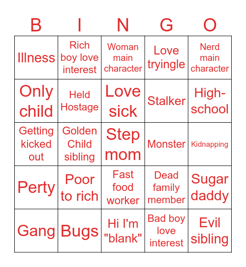 My story animated bingo Card