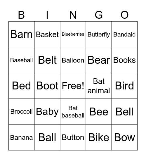 Bb Bingo Card