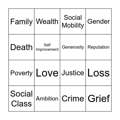 Great Expectations Bingo! Bingo Card