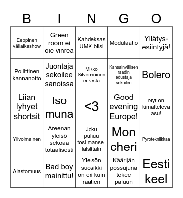 UMK 2024 BINGO Card