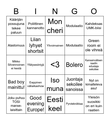 UMK 2024 BINGO Card