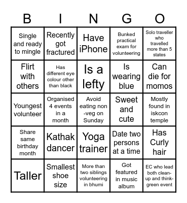Connect with eachother Bingo Card
