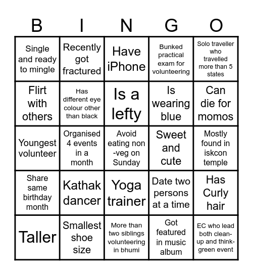 Connect with eachother Bingo Card
