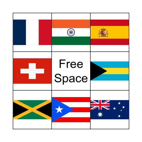 Flag Bingo Card