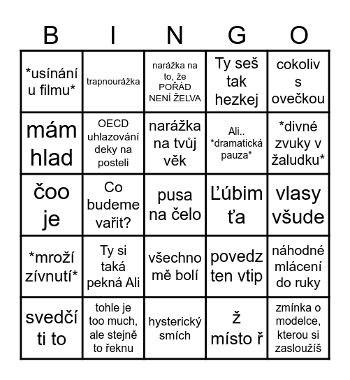 naše Bingo Card