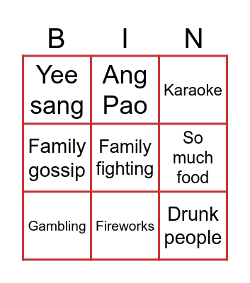 Gong Xi Fa Cai Bingo Card