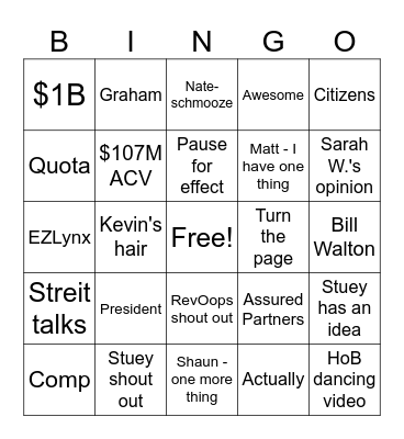 Friday Fun! Bingo Card